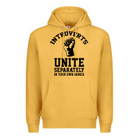 Mustard introverts unite Premium Hoodie - linhVisuals