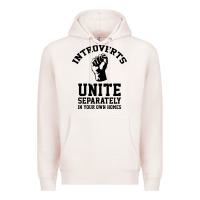 Pale Pink introverts unite Premium Hoodie - linhVisuals