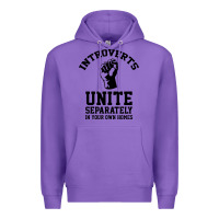 Purple introverts unite Premium Hoodie - linhVisuals