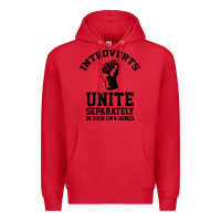 Red introverts unite Premium Hoodie - linhVisuals