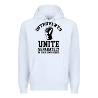White introverts unite Premium Hoodie - linhVisuals