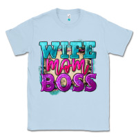 Dusty Blue Wife mom boss Mother's Day Classic Tee - FaDigitalArtStudio