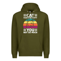 Army Green Funny Cat Lover Sarcastic Cat Memes Premium Hoodie - linhVisuals