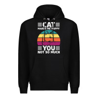 Black Funny Cat Lover Sarcastic Cat Memes Premium Hoodie - linhVisuals