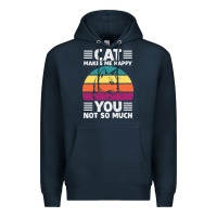 Navy Funny Cat Lover Sarcastic Cat Memes Premium Hoodie - linhVisuals