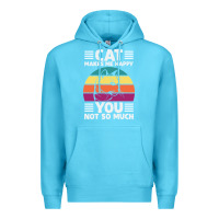 Ocean Blue Funny Cat Lover Sarcastic Cat Memes Premium Hoodie - linhVisuals