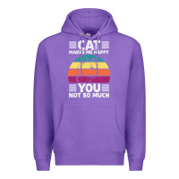 Purple Funny Cat Lover Sarcastic Cat Memes Premium Hoodie - linhVisuals