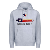 Heather Grey come and take it   texas flag essential Premium Hoodie - linhVisuals