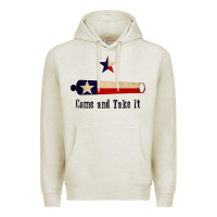 Oatmeal Heather come and take it   texas flag essential Premium Hoodie - linhVisuals