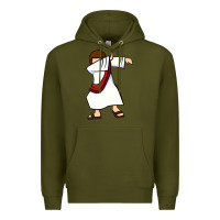 Army Green dabbing jesus christian dab dance Premium Hoodie - linhVisuals