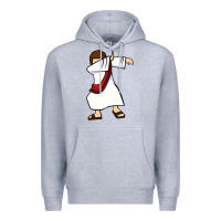 Heather Grey dabbing jesus christian dab dance Premium Hoodie - linhVisuals