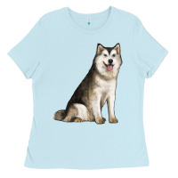 Baby Blue Alaskan Malamute Dog Ladies Tee - LillyAllenDesigns
