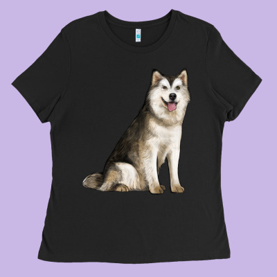 Alaskan Malamute Dog Ladies Tee Designed By Lillyallendesigns