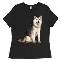 Black Alaskan Malamute Dog Ladies Tee - LillyAllenDesigns