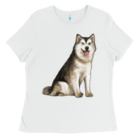 White Alaskan Malamute Dog Ladies Tee - LillyAllenDesigns