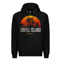 Black jekyll island beach georgia ga palms vacation surf sundown tank top Premium Hoodie - linhVisuals