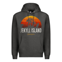 Charcoal Heather jekyll island beach georgia ga palms vacation surf sundown tank top Premium Hoodie - linhVisuals