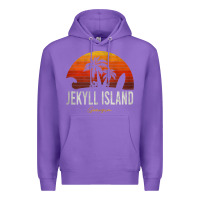 Purple jekyll island beach georgia ga palms vacation surf sundown tank top Premium Hoodie - linhVisuals