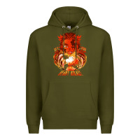 Army Green set your heart ablaze Premium Hoodie - linhVisuals
