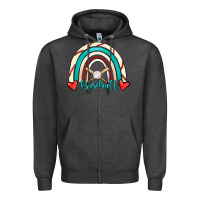 Charcoal Heather Baseball Rainbow Zipper Hoodie - RanaPortraitStore