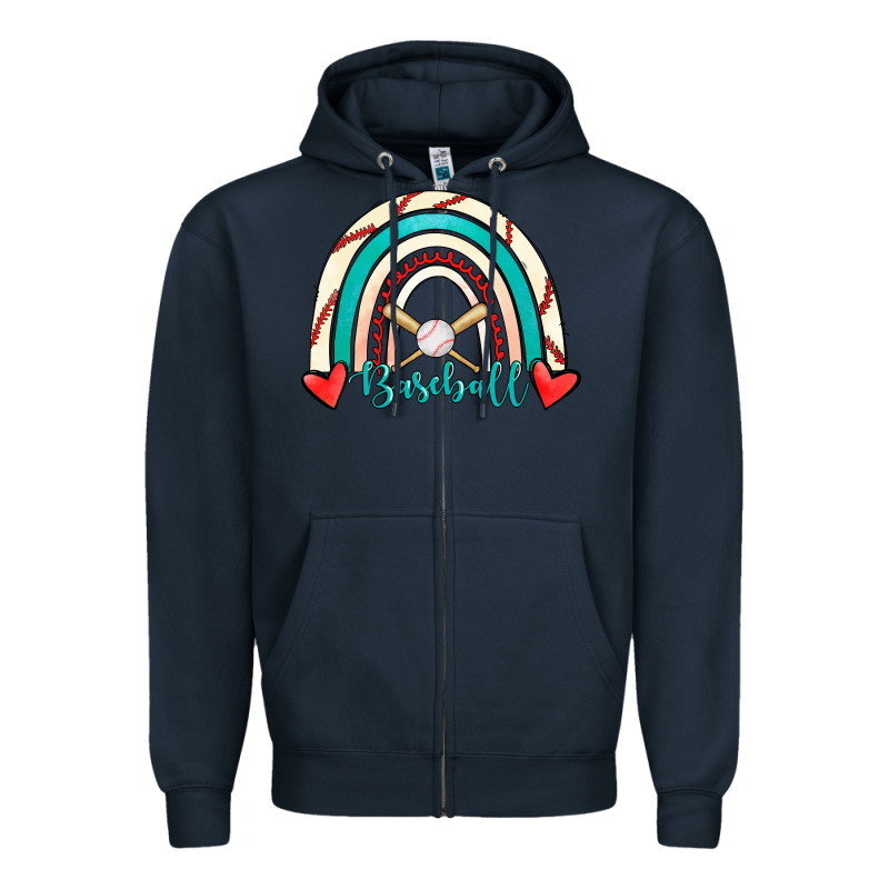Baseball Rainbow Zipper Hoodie by RanaPortraitStore | Teevron