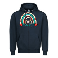 Navy Baseball Rainbow Zipper Hoodie - RanaPortraitStore