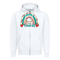 White Baseball Rainbow Zipper Hoodie - RanaPortraitStore