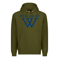 Army Green Wellesley College Premium Hoodie - linhVisuals