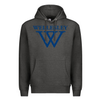 Charcoal Heather Wellesley College Premium Hoodie - linhVisuals