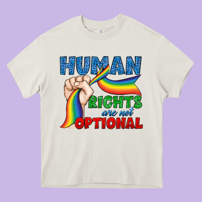 Human Rights Are Not Optional Heavy Core Tee Designed By Bundleandbundleshop