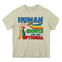 Mossy Human Rights Are Not Optional Heavy Core Tee - BundleAndBundleShop