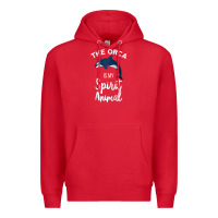 Red orca spirit animal killer whale ocean sea marine funny water raglan ba Premium Hoodie - linhVisuals