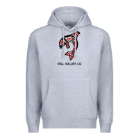 Heather Grey mill valley, california native american orca killer whale raglan baseb Premium Hoodie - linhVisuals