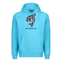 Ocean Blue mill valley, california native american orca killer whale raglan baseb Premium Hoodie - linhVisuals