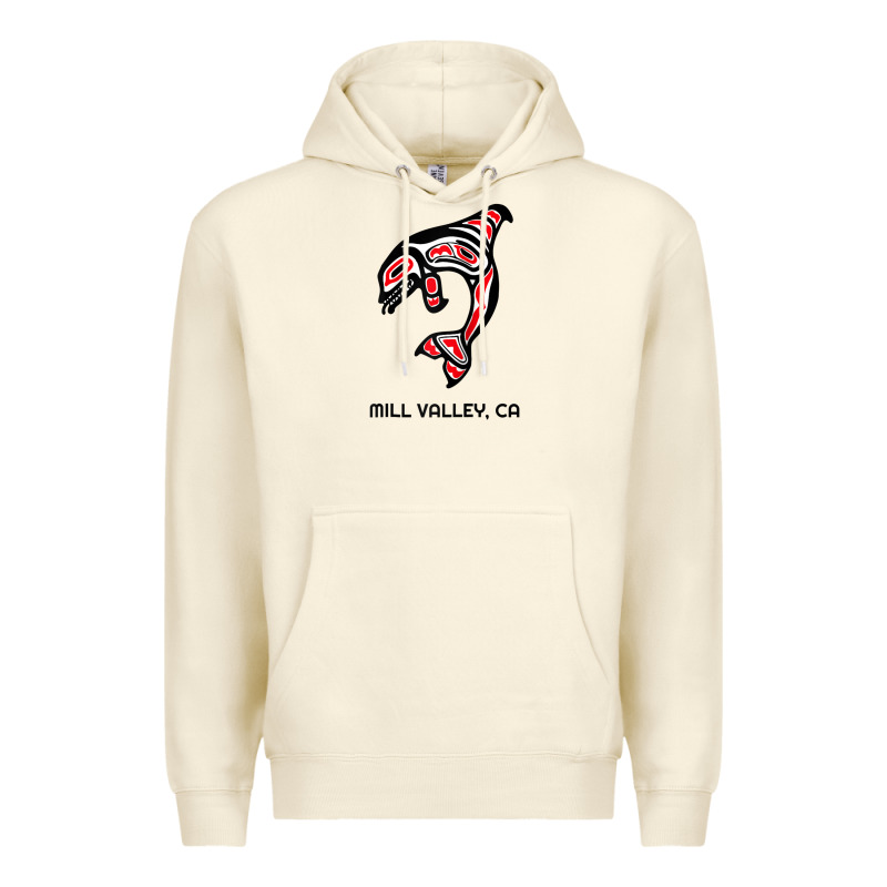 Mill Valley, California Native American Orca Killer Whale Raglan Baseb Premium Hoodie by linhVisuals | Teevron