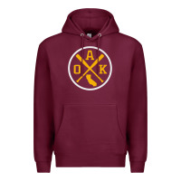 Burgundy retro oakland baseball emblem vintage oak premium Premium Hoodie - linhVisuals