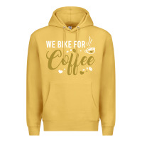 Antique Gold we bike for coffee t shirt Premium Hoodie - linhVisuals