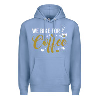 Colony Blue we bike for coffee t shirt Premium Hoodie - linhVisuals