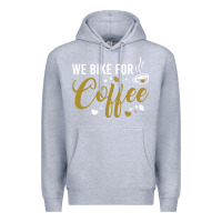Heather Grey we bike for coffee t shirt Premium Hoodie - linhVisuals
