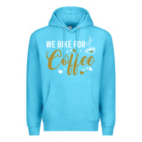 Ocean Blue we bike for coffee t shirt Premium Hoodie - linhVisuals