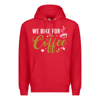 Red we bike for coffee t shirt Premium Hoodie - linhVisuals