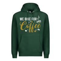 Sports Green we bike for coffee t shirt Premium Hoodie - linhVisuals