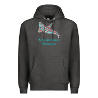 Charcoal Heather san juan islands upward orca killer whale native american raglan baseb Premium Hoodie - linhVisuals