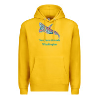 Lemon san juan islands upward orca killer whale native american raglan baseb Premium Hoodie - linhVisuals