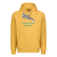 Mustard san juan islands upward orca killer whale native american raglan baseb Premium Hoodie - linhVisuals