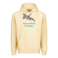 Pina Colada san juan islands upward orca killer whale native american raglan baseb Premium Hoodie - linhVisuals