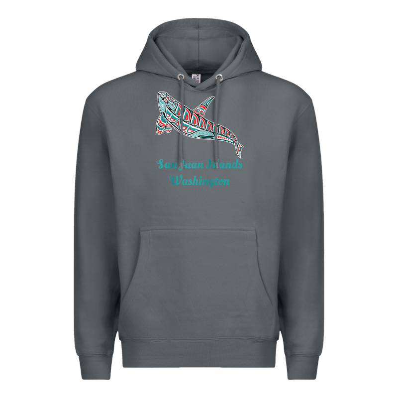 San Juan Islands Upward Orca Killer Whale Native American Raglan Baseb Premium Hoodie by linhVisuals | Teevron