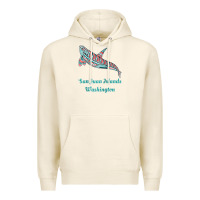Tofu san juan islands upward orca killer whale native american raglan baseb Premium Hoodie - linhVisuals