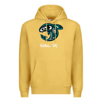 Antique Gold sitka alaska native american tribal orca killer whale raglan baseball Premium Hoodie - linhVisuals