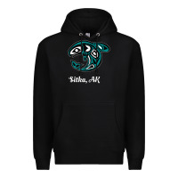 Black sitka alaska native american tribal orca killer whale raglan baseball Premium Hoodie - linhVisuals